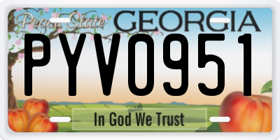 GA license plate PYV0951