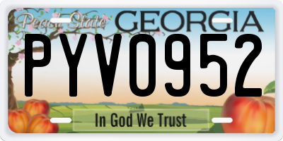 GA license plate PYV0952