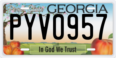 GA license plate PYV0957