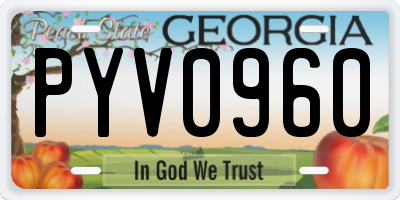 GA license plate PYV0960