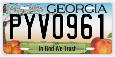 GA license plate PYV0961