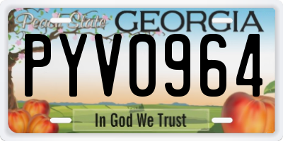 GA license plate PYV0964