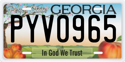 GA license plate PYV0965