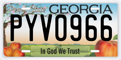 GA license plate PYV0966
