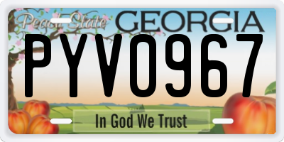 GA license plate PYV0967