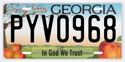 GA license plate PYV0968