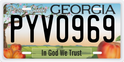GA license plate PYV0969
