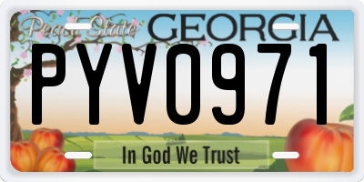 GA license plate PYV0971