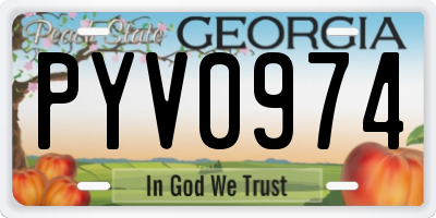 GA license plate PYV0974