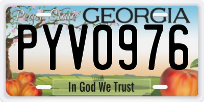 GA license plate PYV0976