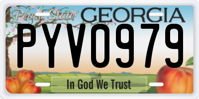 GA license plate PYV0979