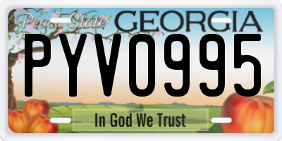 GA license plate PYV0995