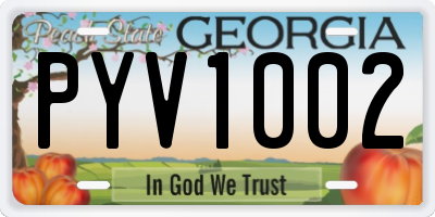GA license plate PYV1002