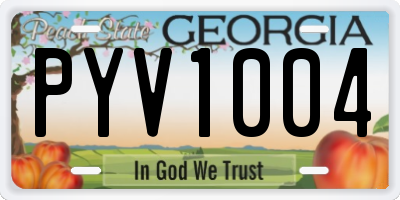 GA license plate PYV1004