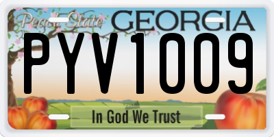 GA license plate PYV1009