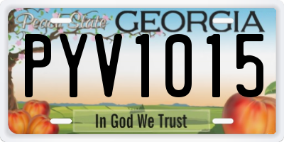 GA license plate PYV1015