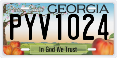 GA license plate PYV1024