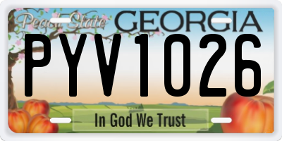 GA license plate PYV1026