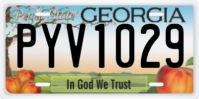 GA license plate PYV1029