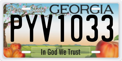 GA license plate PYV1033