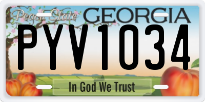 GA license plate PYV1034