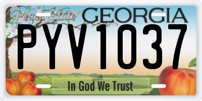 GA license plate PYV1037