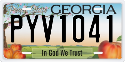 GA license plate PYV1041