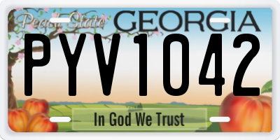 GA license plate PYV1042