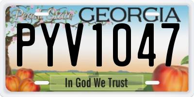 GA license plate PYV1047