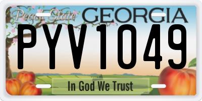 GA license plate PYV1049