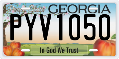 GA license plate PYV1050