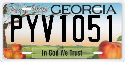 GA license plate PYV1051