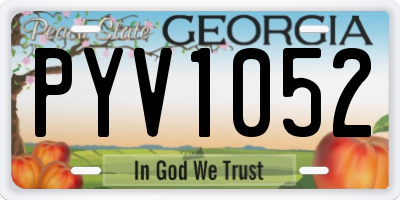 GA license plate PYV1052
