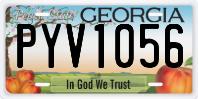 GA license plate PYV1056