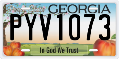 GA license plate PYV1073