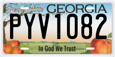 GA license plate PYV1082