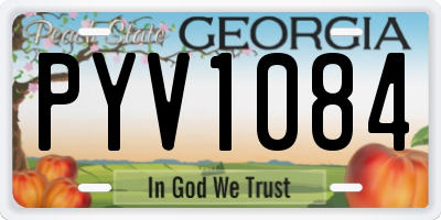 GA license plate PYV1084