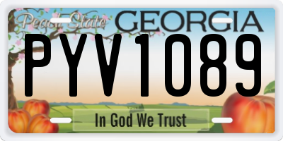 GA license plate PYV1089