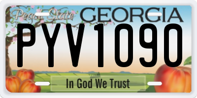 GA license plate PYV1090