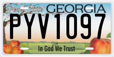 GA license plate PYV1097