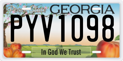 GA license plate PYV1098