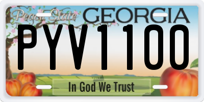 GA license plate PYV1100