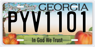 GA license plate PYV1101
