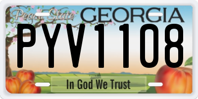 GA license plate PYV1108