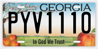GA license plate PYV1110