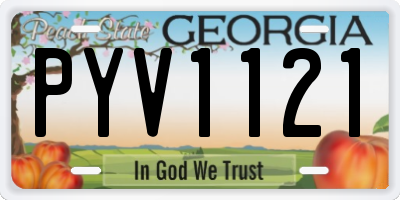 GA license plate PYV1121