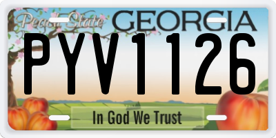 GA license plate PYV1126