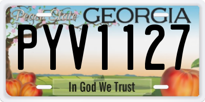 GA license plate PYV1127
