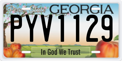 GA license plate PYV1129