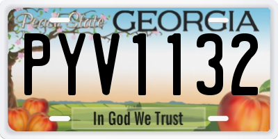 GA license plate PYV1132